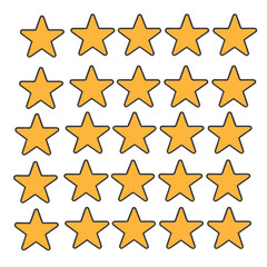 Obraz premium A perfect five-star rating reflects top-notch quality, excellent service, and complete customer satisfaction, showing trust and excellence at its finest. 