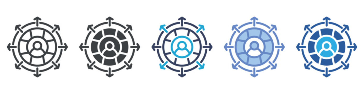 Outsourcing icon set multiple style collection