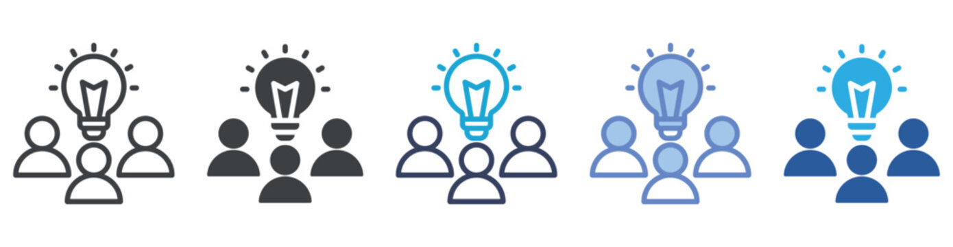 Crowdsourcing icon set multiple style collection