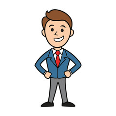Obraz premium A confident businessman radiates optimism, facing challenges with a smile, turning setbacks into opportunities, and inspiring growth with every positive thought. 