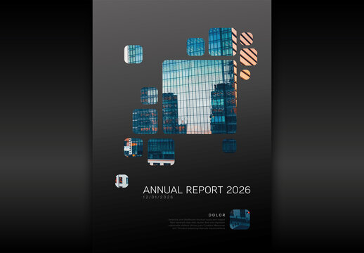Modern Corporate Annual Report Cover Design 2026 with Photo Placeholder