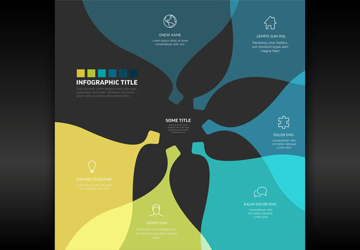 Modern Floral Infographic Template With Colorful Abstract Shapes