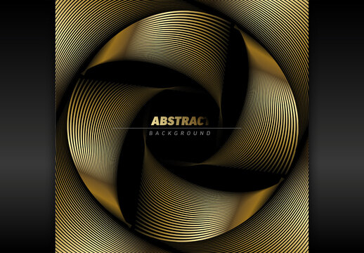 Abstract Golden Spiral Linear Pattern Background