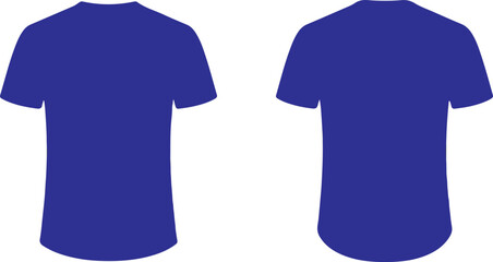Front and Back View of Blue T Shirt Silhouettes t-shirt