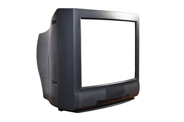 Old tv on isolated. Retro technology concept. Blank screen for text.