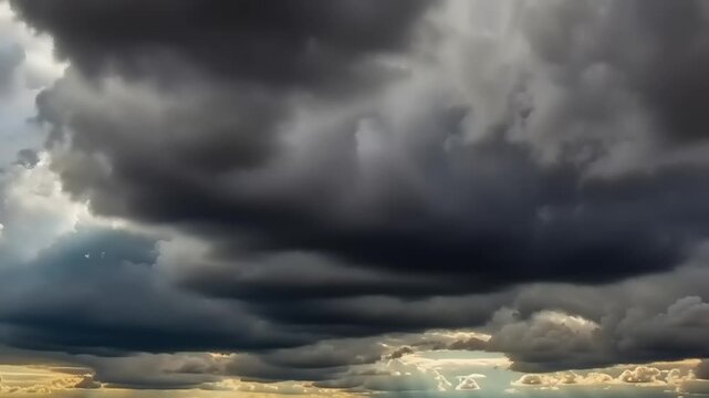 Dramatic Cloudy Sky Over Landscape.