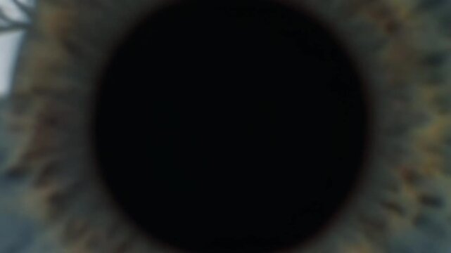 Kamerafahrt in die Pupille &ndash; Blick ins Auge. Symbol f&uuml;r Tr&auml;umen, Nachdenken, Bewusstsein
