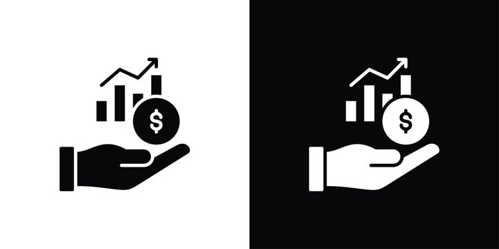 Profit growth Icon Sheet Multiple Style Collection Isolated Vector