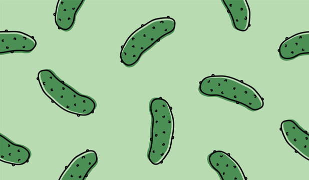 Cute pickle pattern background vector design