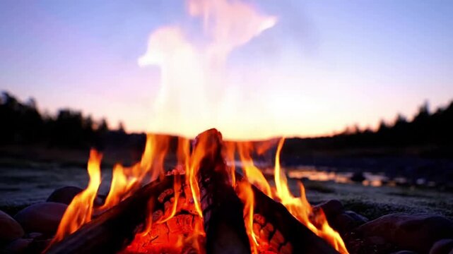 Tritone Flame Dynamics The vibrant, multi-hued movement of fire, creating a warm and evolving light source.