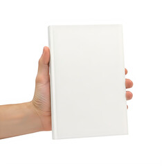 Obraz premium A hand holding a blank white card with a blurred background of falling leaves