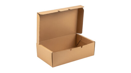 Fototapeta premium A large cardboard box with its lid open, ready for packing or unpacking.