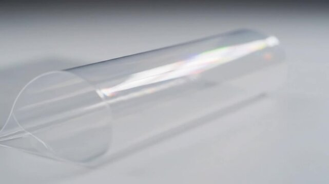 Macro Folds Extreme close-up on the delicate, intricate folds and creases of the translucent plastic material.