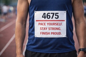 Motivational Running Bib with Pace Yourself Message