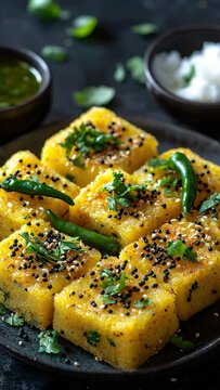 khaman dhokla indian steamed gram flour snack video