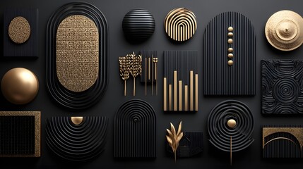 management design using geometric shapes and warm golden highlights