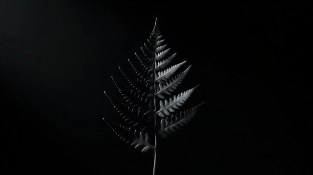 Minimalist Botanical Silhouette Focus on a single, elegant plant element rendered in deep shadow with subtle, shifting highlights.