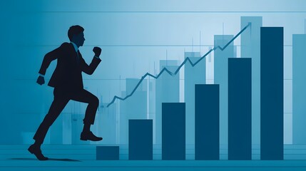 journey illustration with staircase built from financial data layers