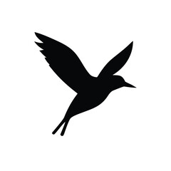 Obraz premium Bird Flying Silhouette Vector, Flying Bird Black Silhouette Icon, Bird in Flight Minimal Silhouette, Wildlife Bird Flying Logo Symbol, Freedom Bird Silhouette Illustration