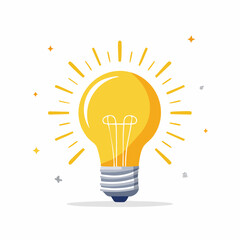 Flat Design Lightbulb Idea Icon