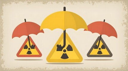 concept with protective abstract forms surrounding volatile financial graphs