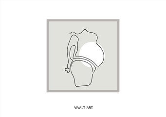 Obraz premium Beautiful pregnant Woman in one continuous line drawing. Healthy pregnancy and birth baby symbol in simple linear style. Concept for Happy Mother day banner. Editable stroke.