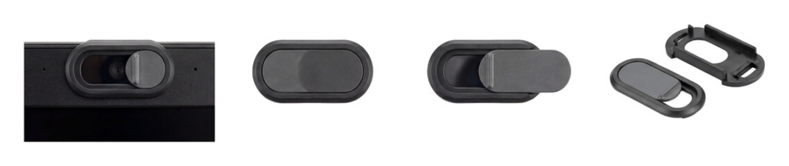 Obraz premium Laptop webcam shutter slider set.