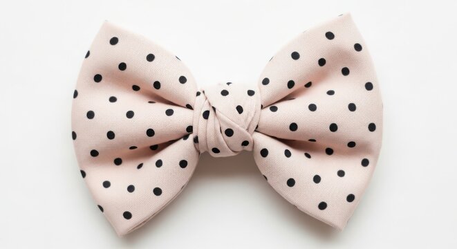 Pink polka dot bow tie isolated on white background elegant accessory fashion gift