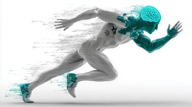 Conceptual digital art showing mental agility, confidence, and forward momentum in personal growth, sports, and innovation contexts