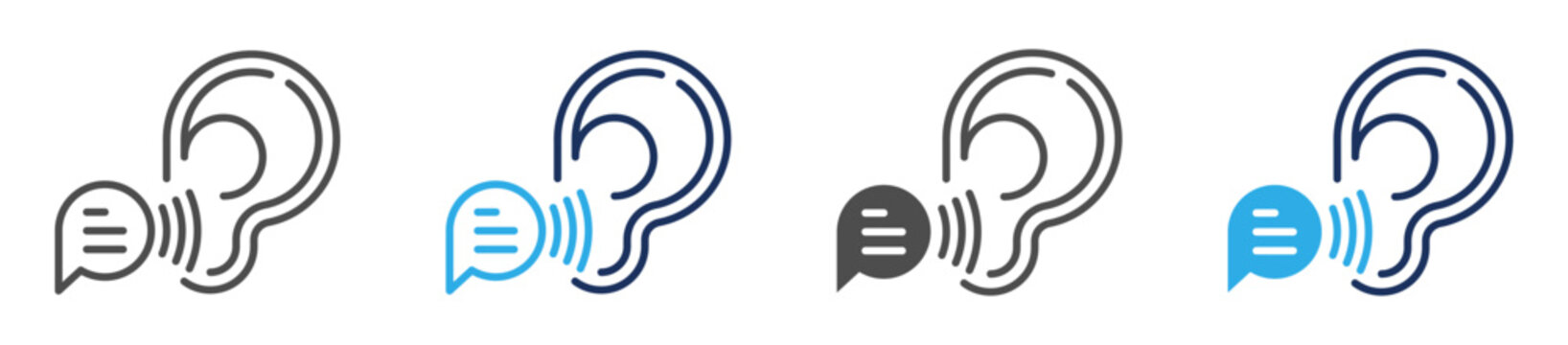 active listening icon sheet with multi concept