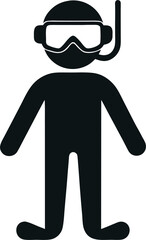 snorkeling icon silhouette vector icon