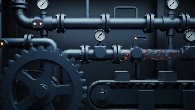 Industrial Automation close-up of automated processes, precise movements