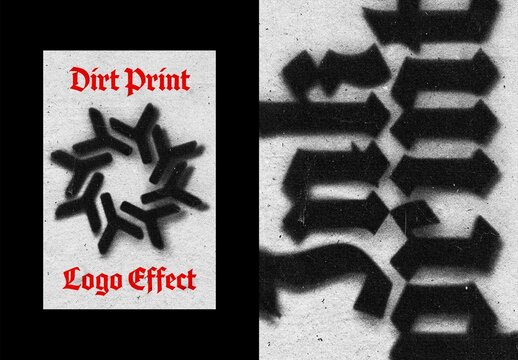 Smudged Dirt Print Text Effect Mockup