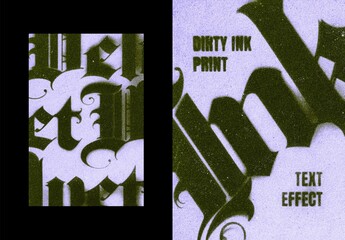 Dirty Ink Printer Text Effect Mockup