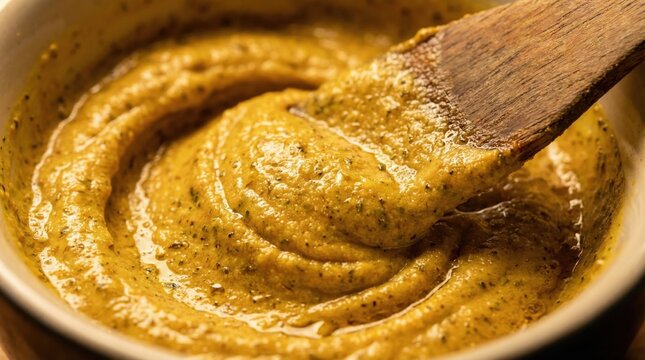 Yellow turmeric and Thanaka cream scrub in bowl