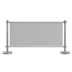 Obraz premium Blank event sign barrier with stanchion posts isolated on transparent background
