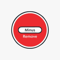 A red circle button with a minus sign to remove an item Ilustra&ccedil;&atilde;o vetorial