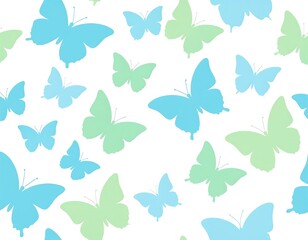 Pastel Butterfly Pattern: Seamless Delicate Design for Backgrounds and Textiles