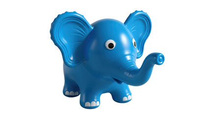 Obraz premium Cute Blue Plastic Elephant Toy Figure with Big Ears for Kids Fun Play