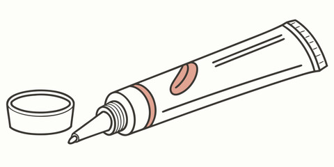 A minimalist vector illustration of a glue stick with its cap off