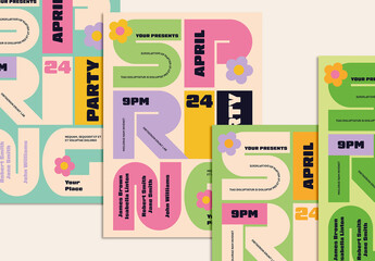 Bold Typographic Spring Party Event Poster