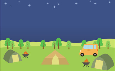 夜のキャンプ場