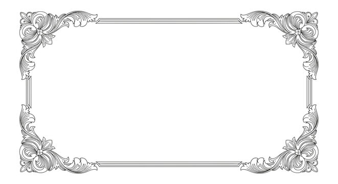 Ornate Rectangular Frame with Decorative Corners.