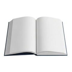Fototapeta premium An open book with blank white pages isolated on transparent background