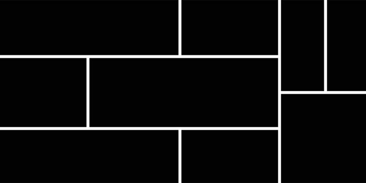 Template photo collage vector 8 pictures. Blank style moodboard, album, photo frame mockup for memory and portfolio.