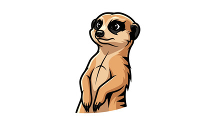 A cartoon meerkat stands upright with hands together in a friendly gesture © XsDax
