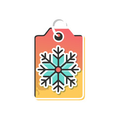 Vector snowflake tag icon