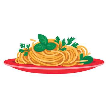 Traditional Italian dish spaghetti alla Carbonara vector illustration ideal for food branding restaurant menus culinary culture and cooking themed designs