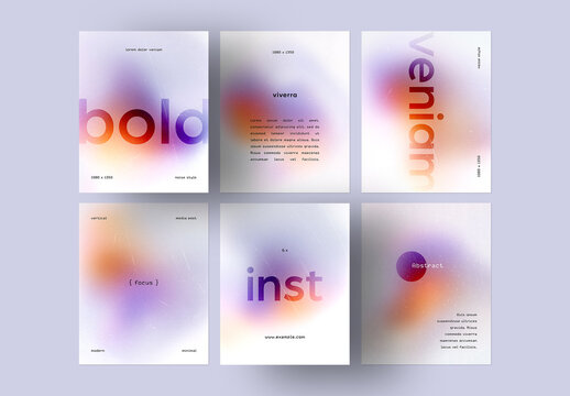 Social Media Set With Abstract Gradients