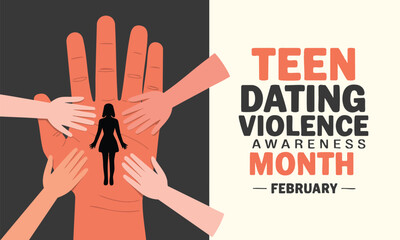 Fototapeta premium National Teen Dating Violence Awareness Month vector design suitable for prevention campaign backgrounds banners cards posters social media and text inscription